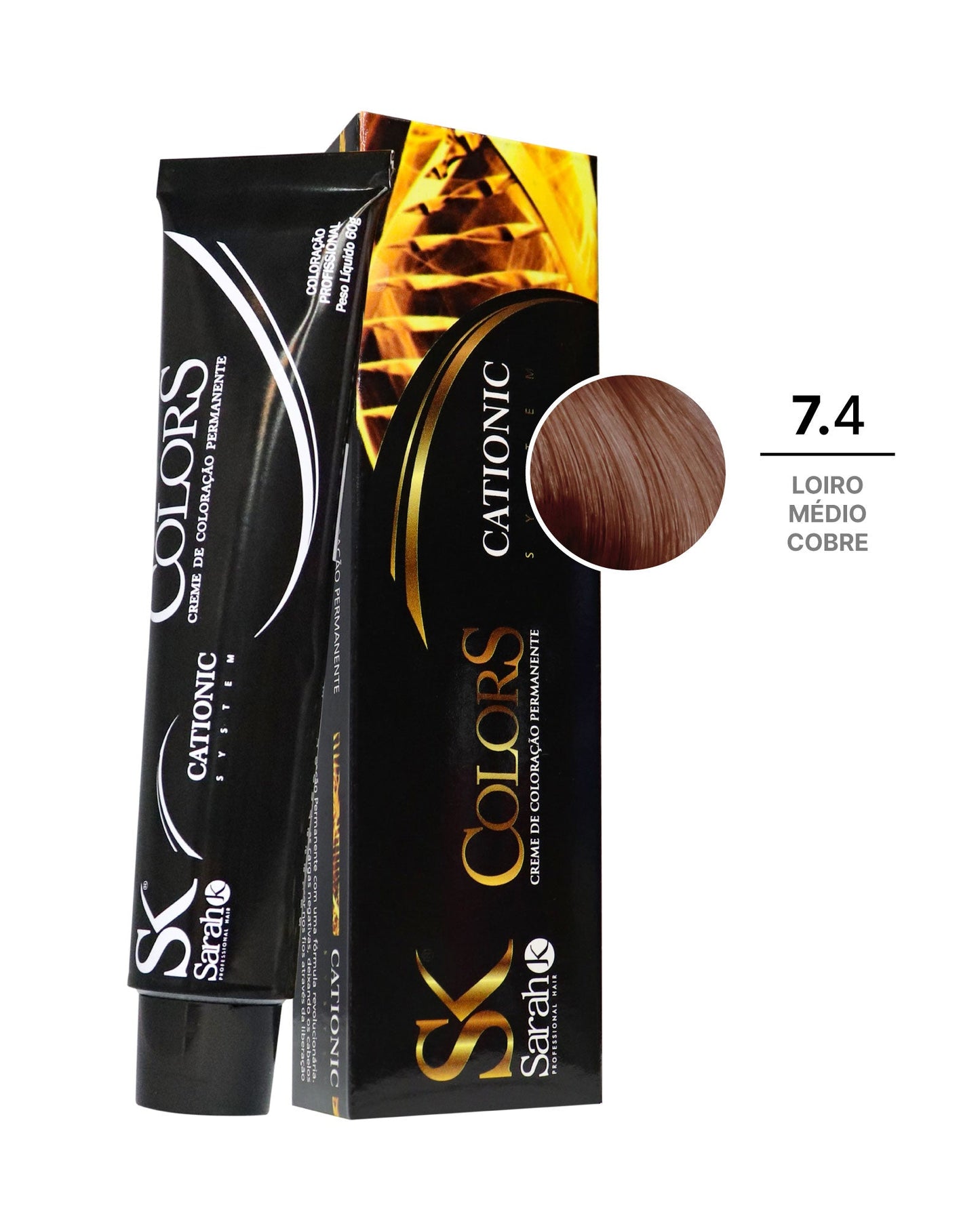 Coloração Permanente Colors 7.4 - Loiro Médio Cobre - 60g