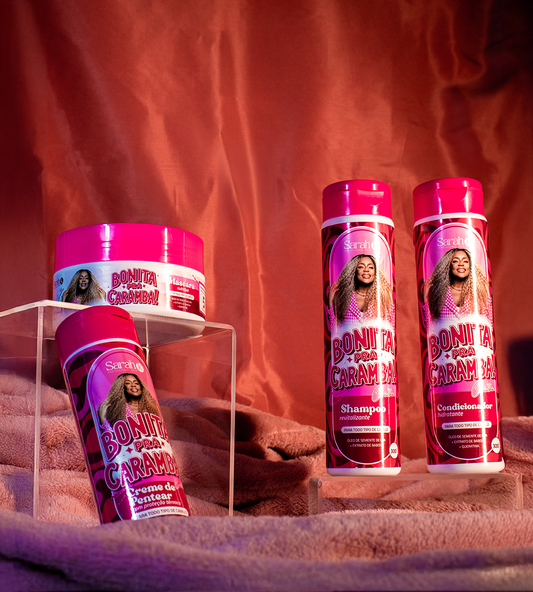 Kit Bonita pra Caramba by Cariúcha - Shampoo 300ml + Condicionador 300ml + Máscara 250g + Creme de Pentear 200 ml