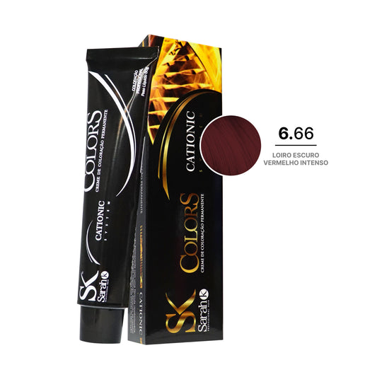 Coloração Permanente Colors 6.66 - Loiro Escuro Vermelho Intenso - 60g